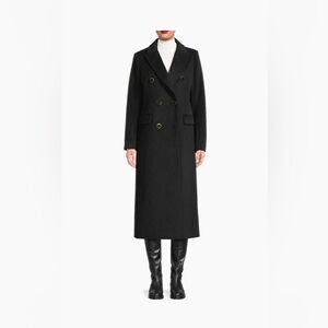 Milly Wool Blend Black Double Breasted Coat NWT Size XS